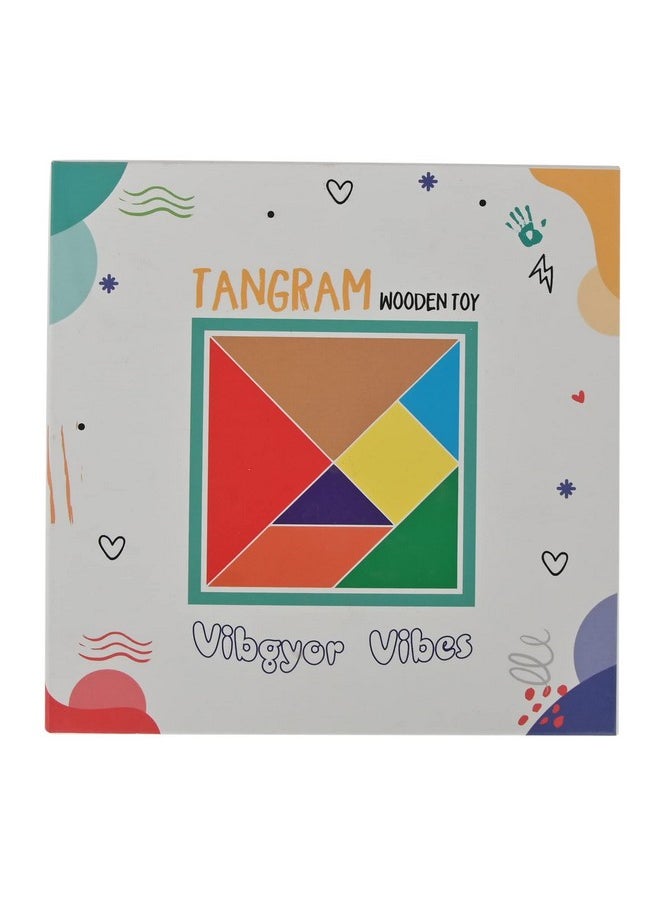 Vibgyor Vibes - 7 Piece Wooden Tangram Puzzle For Mind Development Of Kids - Image 1