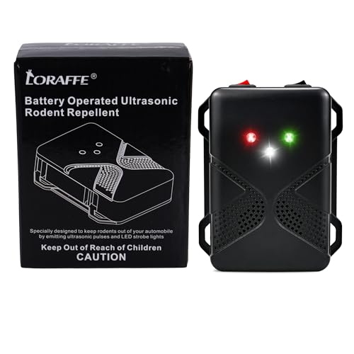 Loraffe Ultrasonic Rodent Repellent for Car Engine – Battery Powered Under Hood Mouse Repeller with Flashing Strobe Light, Keeps Rats and Mice Away from Vehicle, Automobile, Truck, Garage, Attic, Barn, Shed - Image 2