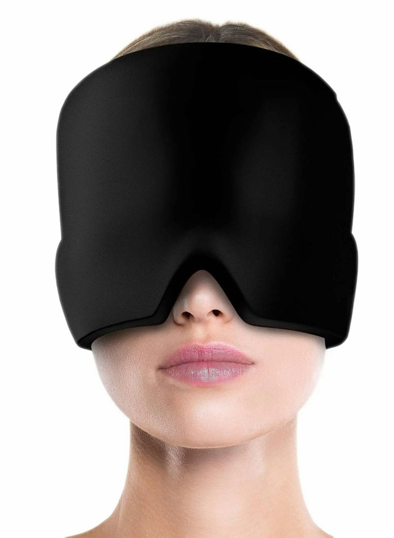 Excefore Migraine Ice Head Wrap, Form Fitting Gel Headache Relief Hat, Cold Therapy Cap Pack Mask, Compress for Tension, Sinus Stress, Black  - Image 1