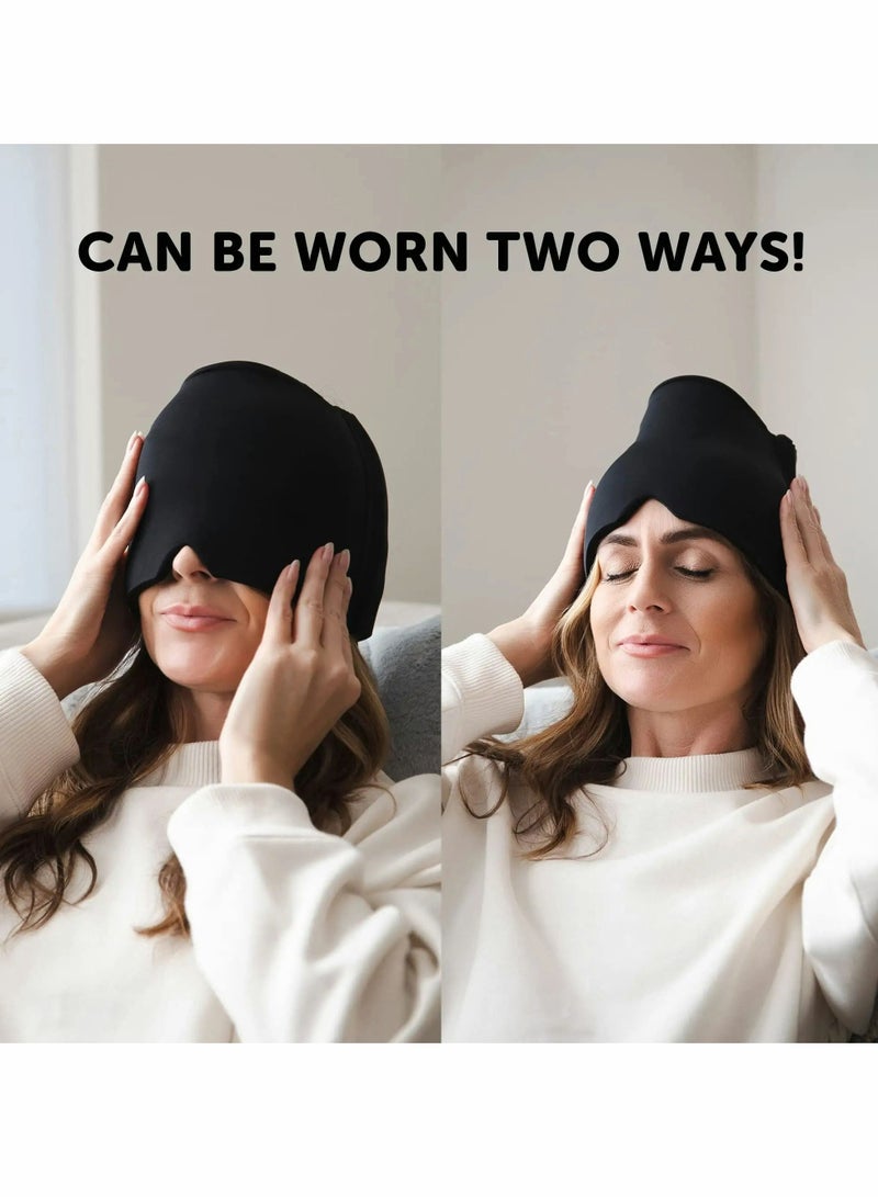 Excefore Migraine Ice Head Wrap, Form Fitting Gel Headache Relief Hat, Cold Therapy Cap Pack Mask, Compress for Tension, Sinus Stress, Black  - Image 5