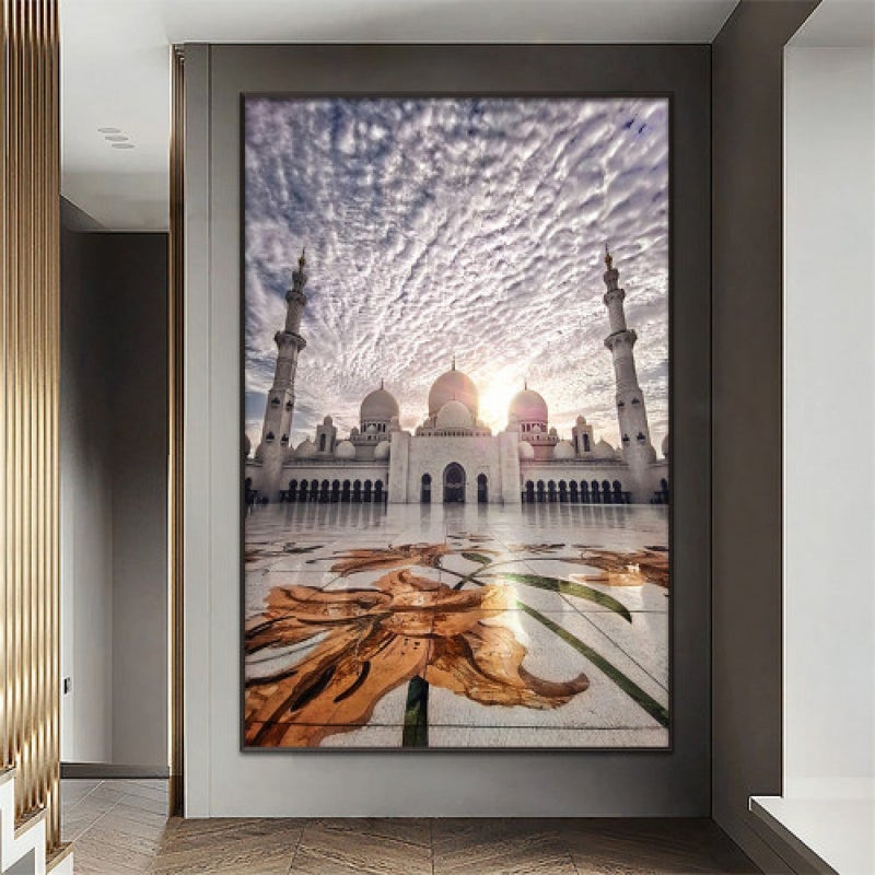 ماركتنا لوحة قماشية بتصميم اسلامي مع برواز مجوف مقاس (40×60) قطعة واحدة - Image 1