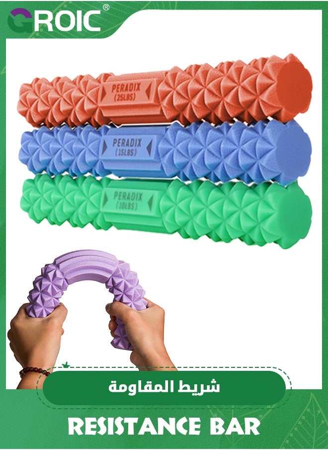 GROIC 3 Pack Twist Bars for Physical Therapy,Tennis Elbow Therapy Bar, Flexible Resistance Exercise Bar for Physical Therapy, Relieve Tendonitis & Enhances Golfers Elbow Strengthener Set  - Image 1