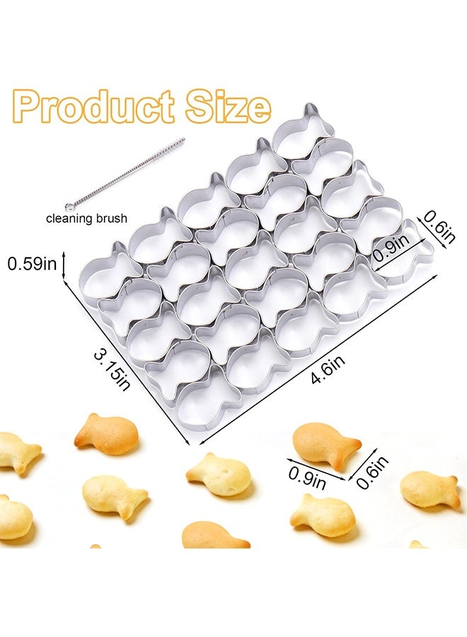 قالب قطاعة بسكويت على شكل سمكة ذهبية، 25 تجويف، قوالب صغيرة على شكل سمكة ذهبية للبسكويت، للعجينة غير اللاصقة، قوالب قطاعة بسكويت من الفولاذ المقاوم للصدأ للخبز - Image 2