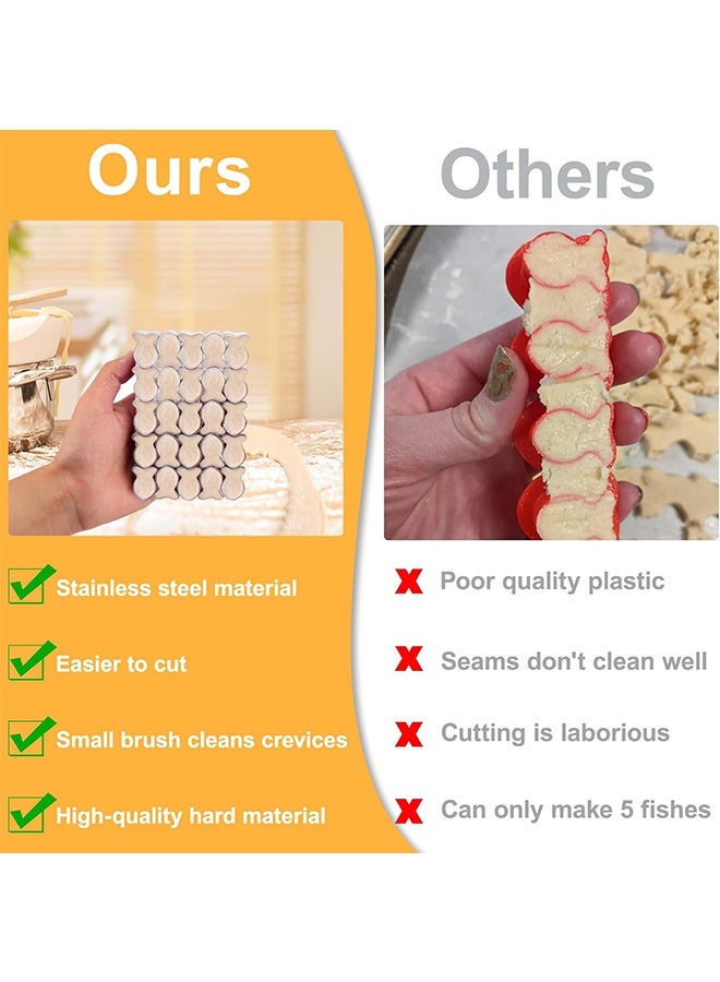 قالب قطاعة بسكويت على شكل سمكة ذهبية، 25 تجويف، قوالب صغيرة على شكل سمكة ذهبية للبسكويت، للعجينة غير اللاصقة، قوالب قطاعة بسكويت من الفولاذ المقاوم للصدأ للخبز - Image 5