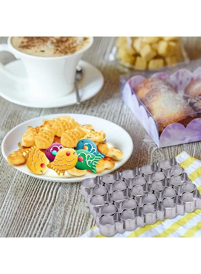 قالب قطاعة بسكويت على شكل سمكة ذهبية، 25 تجويف، قوالب صغيرة على شكل سمكة ذهبية للبسكويت، للعجينة غير اللاصقة، قوالب قطاعة بسكويت من الفولاذ المقاوم للصدأ للخبز - Image 3