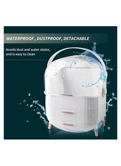 ORiTi Large Cosmetic Makeup Organizer, Dust Water Proof Cosmetics Storage Display Case, Suitable for Bathroom Countertop and Bedroom Vanity Dresser WHITE  - Image 4