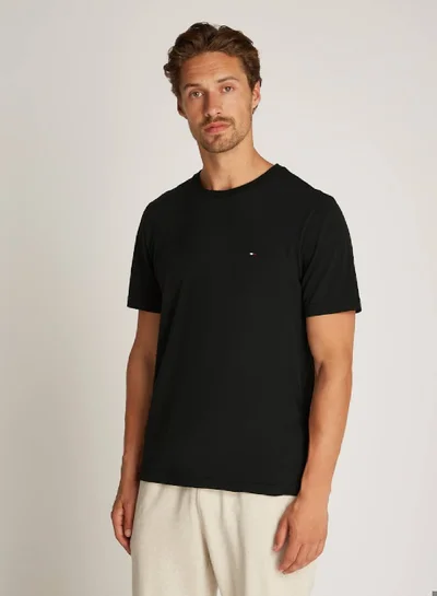 TOMMY HILFIGER Flag Embroidery Crew Neck T-Shirt