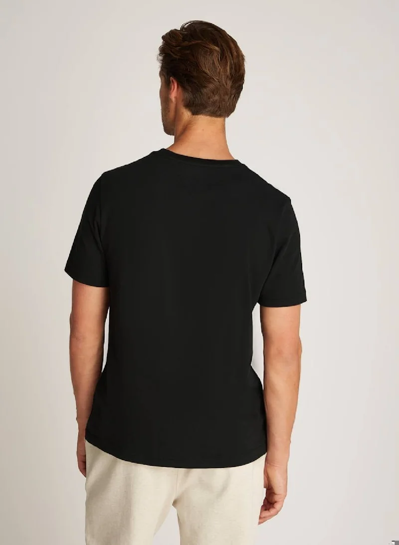 Tommy Hilfiger Black Flag Embroidery Crew Neck T-Shirt for Men | Best Price UAE