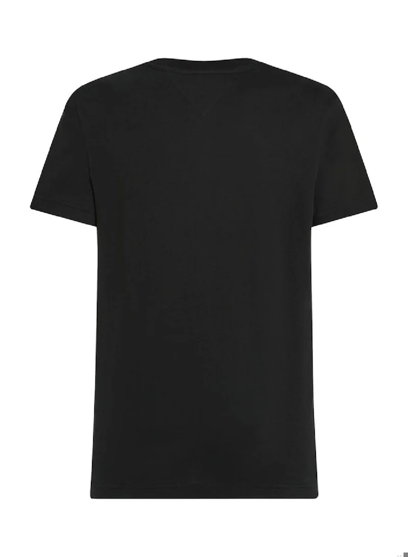 Tommy Hilfiger Black Flag Embroidery Crew Neck T-Shirt for Men | Best Price UAE