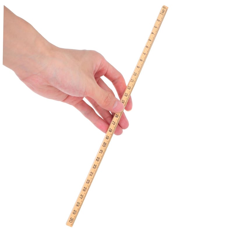 SMASOLO 15 قطعة مجموعة مساطر خشبية 30 سم أداة قياس أحادية الجانب للمدرسة والمكتب - Image 5