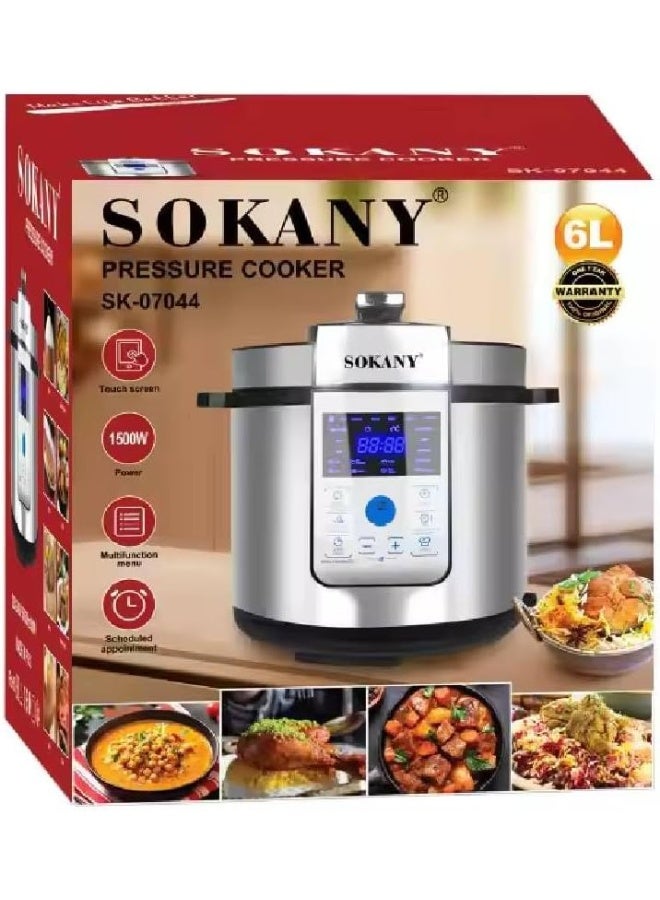 سوكاني Sokany حله طهى ضغط ديجيتال سوكانى 6 لتر قوة 1500 وات موديل SK-07044 - Image 1