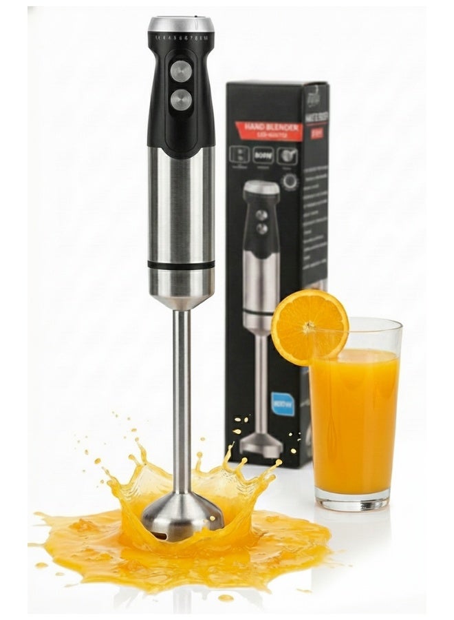 خلاط يدوي بقوة 800 واط - خلاط كهربائي غاطس قوي مزود بنظام شفرات رباعية من الفولاذ المقاوم للصدأ، وعمود قابل للفصل، وتحكم متعدد السرعات، مثالي للعصائر والشوربات والصلصات وأطعمة الأطفال - Image 1