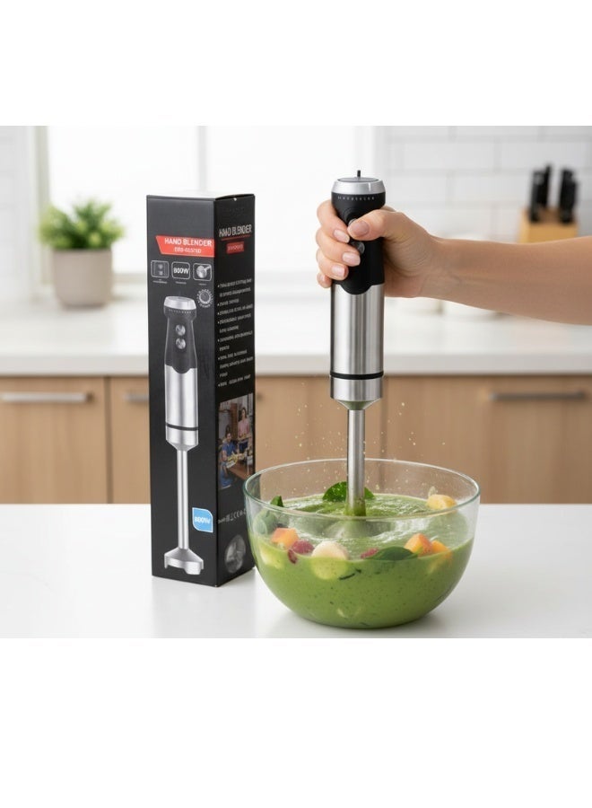 خلاط يدوي بقوة 800 واط - خلاط كهربائي غاطس قوي مزود بنظام شفرات رباعية من الفولاذ المقاوم للصدأ، وعمود قابل للفصل، وتحكم متعدد السرعات، مثالي للعصائر والشوربات والصلصات وأطعمة الأطفال - Image 3