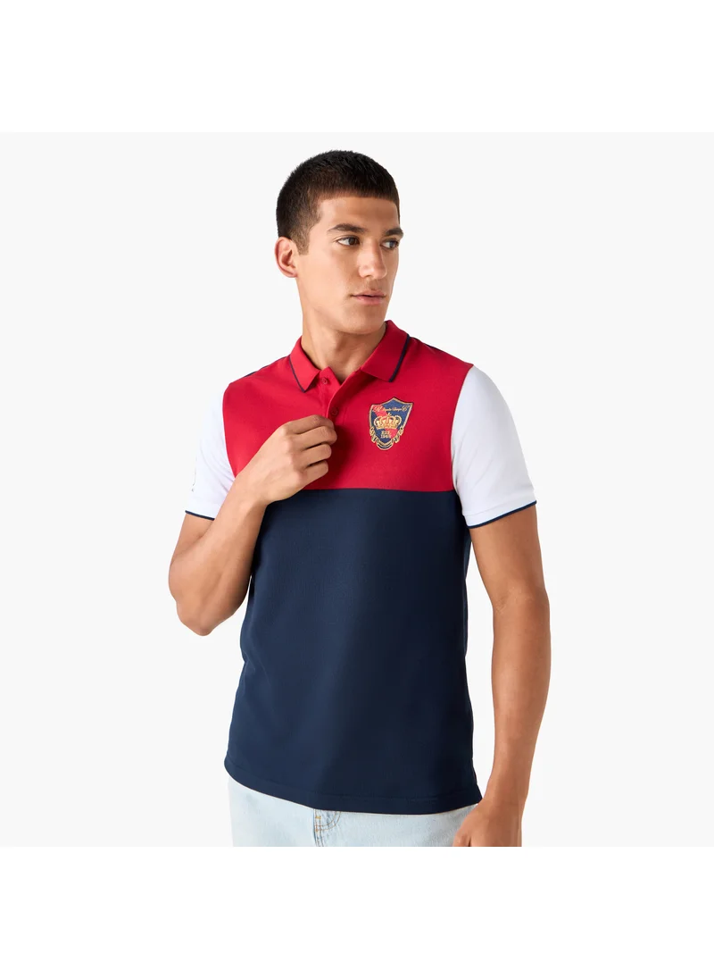 سبلاش فيڤ Embroidered Colourblock Polo T-shirt