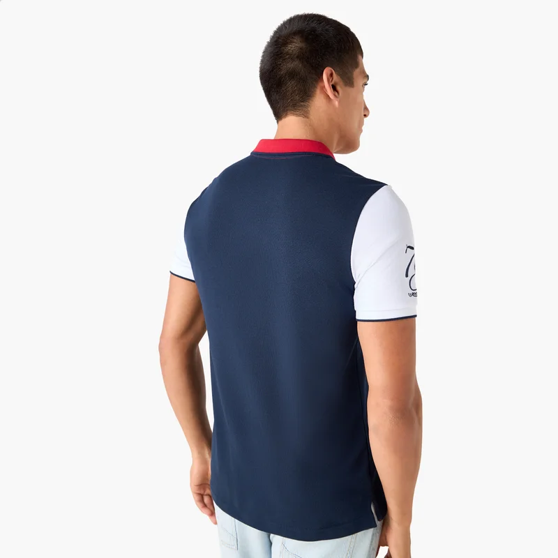 Splash FAV Embroidered Colourblock Polo T-shirt