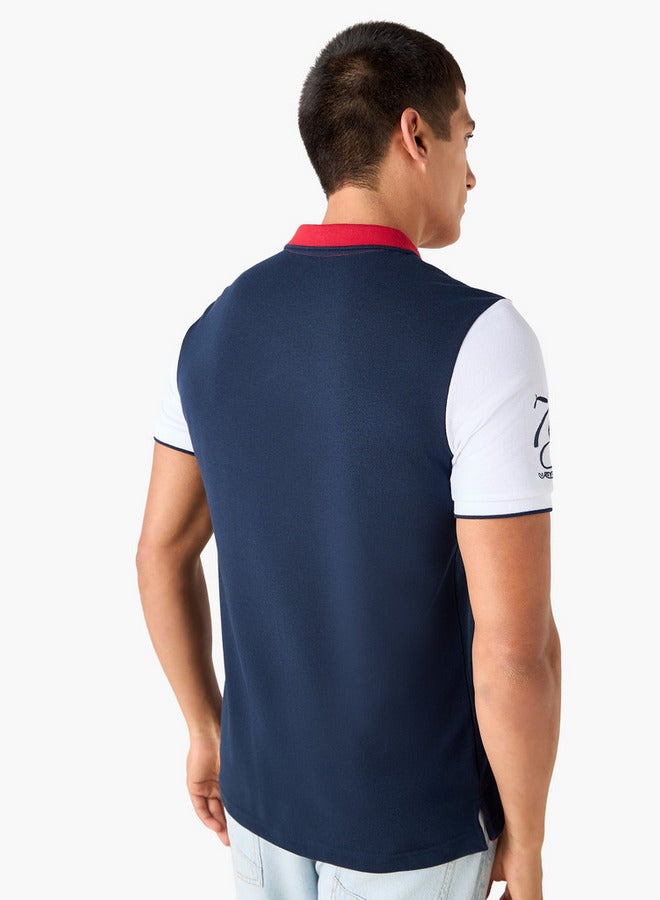 Splash FAV Embroidered Colourblock Polo T-shirt - Image 3