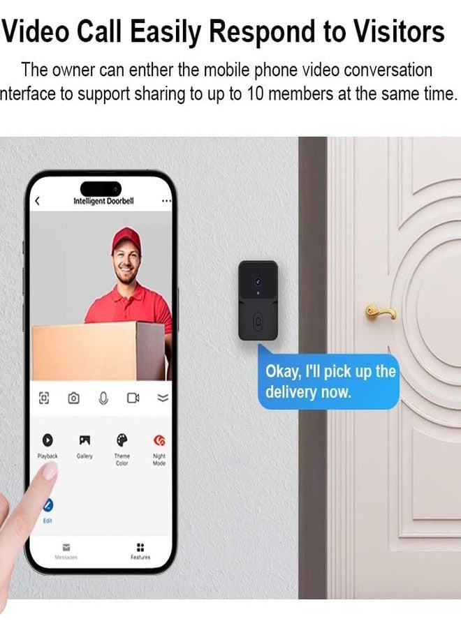 AJUK Wireless WiFi Video Doorbell with Music Bell - Full HD Resolution | Two Way Audio | Night Vision | Long Standby | Instant Visitor Video Call | App Connectivity Smart Door Bell - Image 5