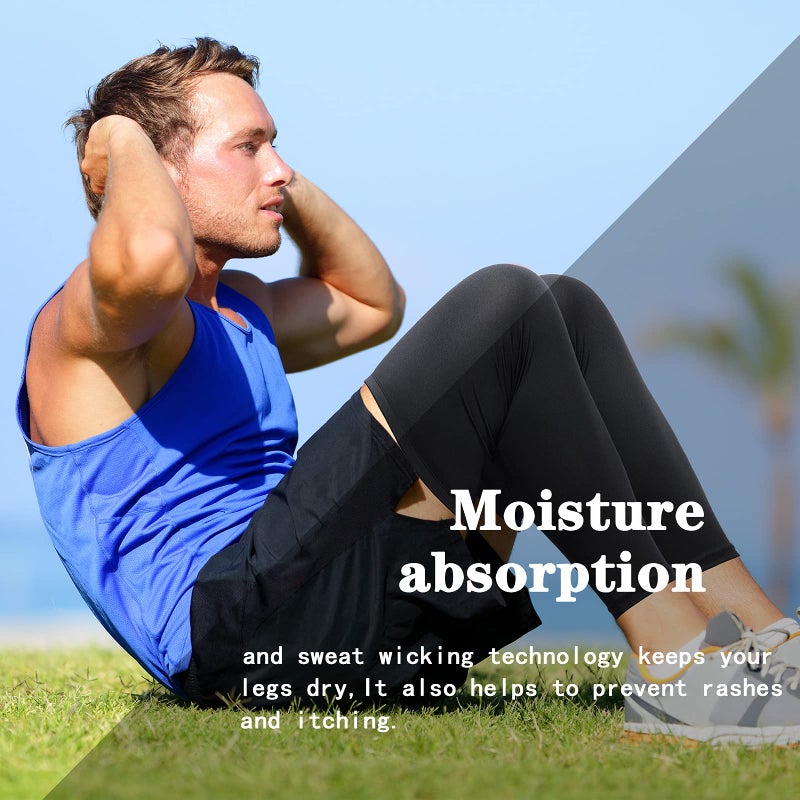 Skylety Compression Leg Sleeve Full Length Leg Sleeves Sports Cycling for Men Women, Running, Basketball(L,Black) - Image 4