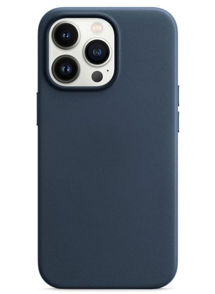 CATANES iPhone 14 Pro Case and Cover Leather Case with Mag safe Blue - Image 1