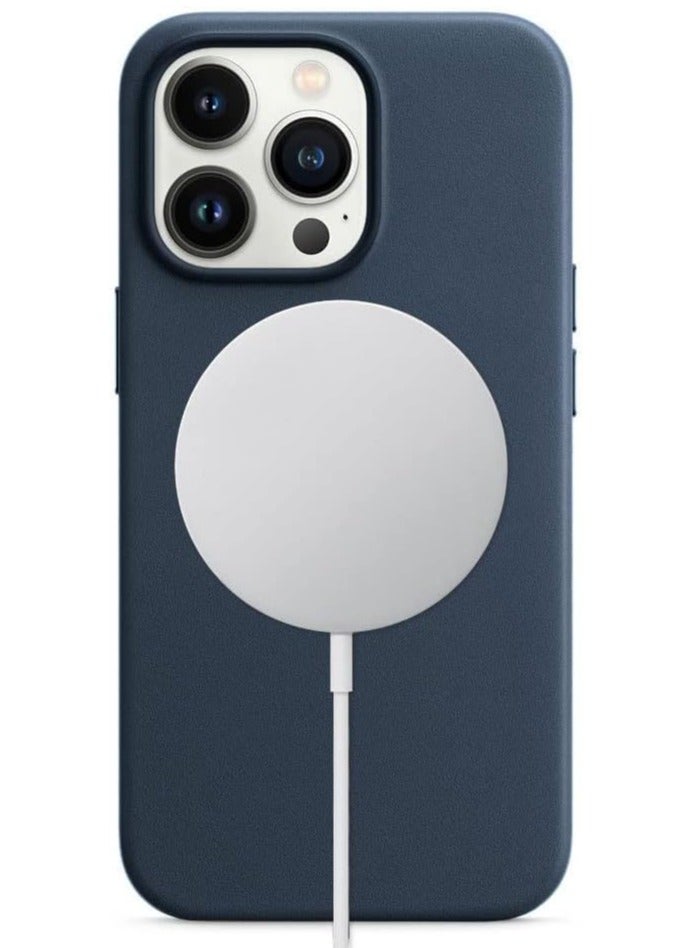 CATANES iPhone 14 Pro Case and Cover Leather Case with Mag safe Blue - Image 2