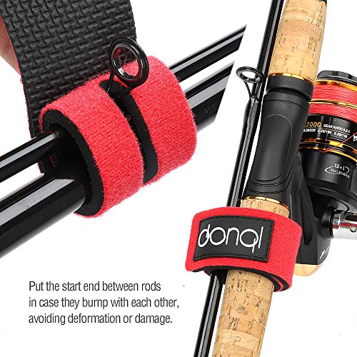 DONQL Fishing Belt, Fishing Rod Ties, Stretchy Rod Straps 25CM, Wraps Strap Holder Fish Pole Belt Elastic Casting Rods Holder Strap Belt Fish Gear Spinning Fly (Green) - Image 3
