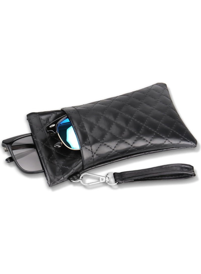 Double Eyeglass Case, Soft PU Leather Sunglasses Pouch - Image 2