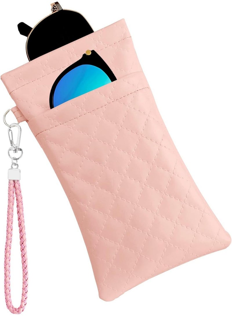Double Eyeglass Case, Soft PU Leather Sunglasses Pouch - Image 3