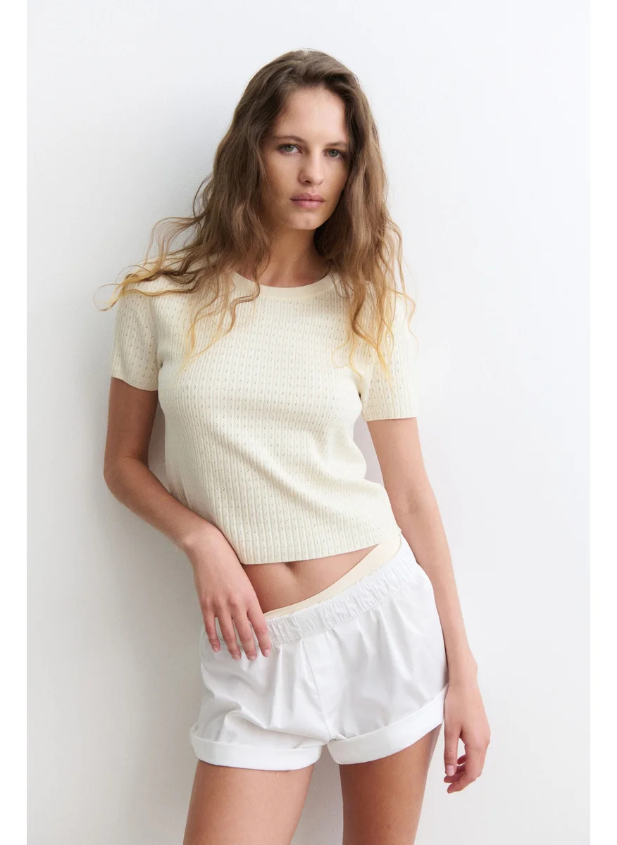 H&M Pointelle-Knit T-Shirt