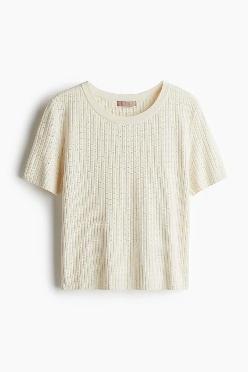 H&M Pointelle-Knit T-Shirt
