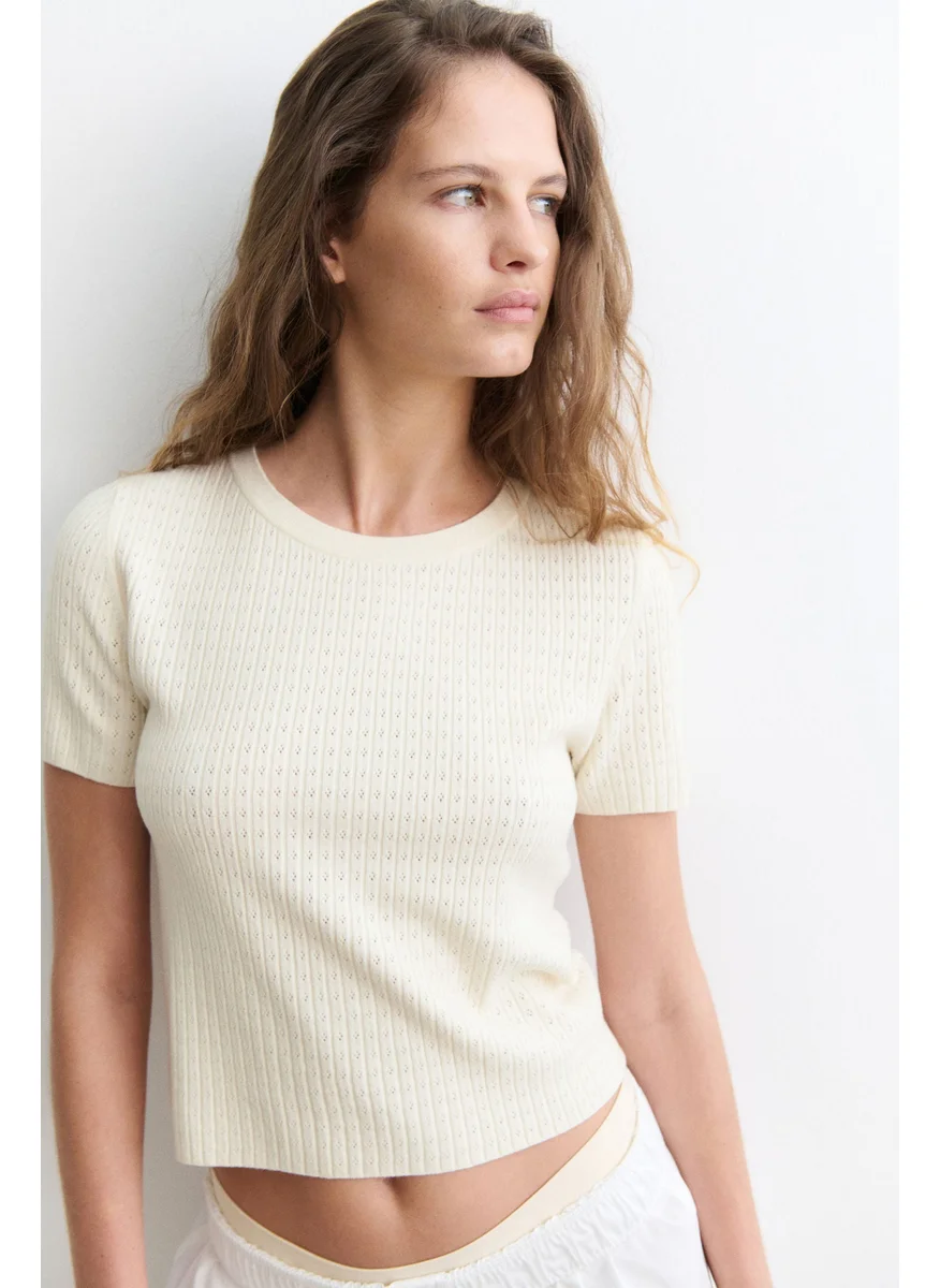 H&M Pointelle-Knit T-Shirt
