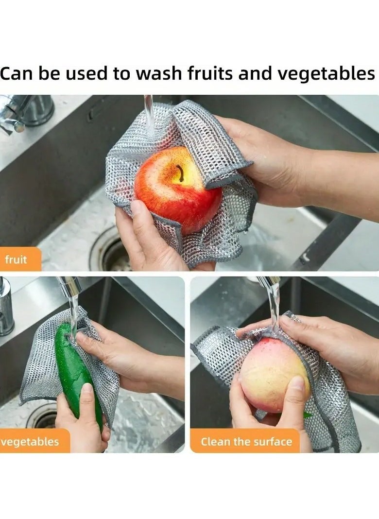 Rozino Stainless Steel Wire Dishwashing Cloth, Oil-free Kitchen Special Golden Wire Cleaning Ball, Wear-resistant Pot And Bowl Cleaning Artifact, Multi-functional And Stylish Dishwashing Cloth, Durable And Practical Dishwashing Cloth.  - Image 3