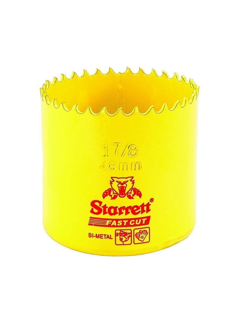 Starrett Starrett BiMetal Fast Cut Straight Pitch Hole Saw with Abrasion Resistant HSS Teeth  Ideal for Cutting Metal Steel and Wood  178 48mm Diameter 158 41mm Depth  FCH0178G  - Image 1