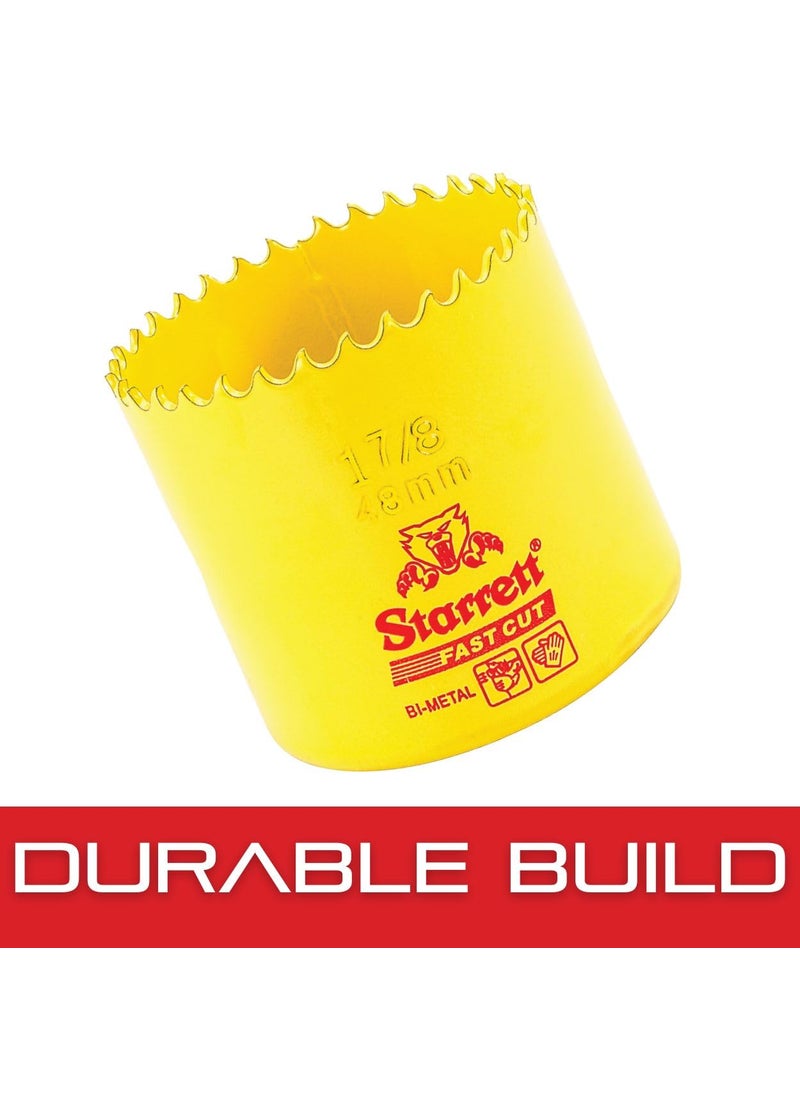 Starrett Starrett BiMetal Fast Cut Straight Pitch Hole Saw with Abrasion Resistant HSS Teeth  Ideal for Cutting Metal Steel and Wood  178 48mm Diameter 158 41mm Depth  FCH0178G  - Image 4