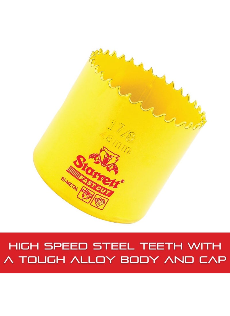 Starrett Starrett BiMetal Fast Cut Straight Pitch Hole Saw with Abrasion Resistant HSS Teeth  Ideal for Cutting Metal Steel and Wood  178 48mm Diameter 158 41mm Depth  FCH0178G  - Image 5
