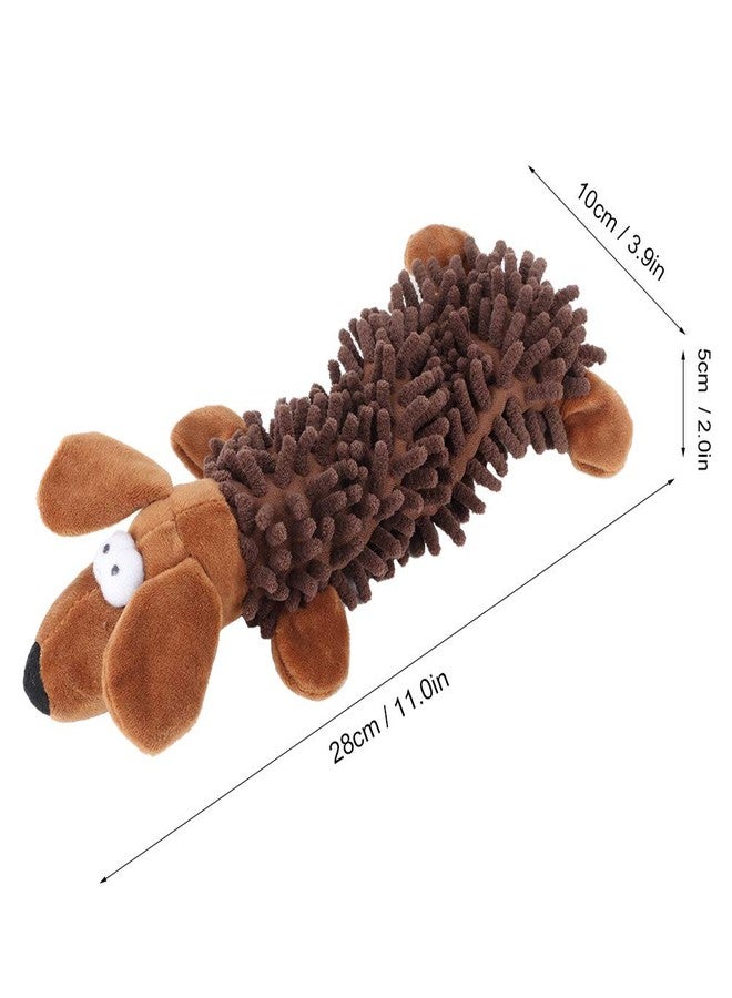 Beufee Squeaky Plush Dog Toys, Mop Plush Dog Toy Funny Small Dog Toys Durable Teething Chew Toys for Puppy Medium Large Dogs(Brown Dog) - Image 2