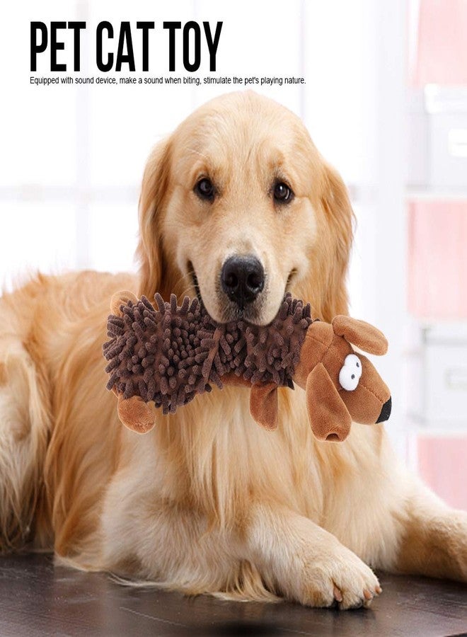 Beufee Squeaky Plush Dog Toys, Mop Plush Dog Toy Funny Small Dog Toys Durable Teething Chew Toys for Puppy Medium Large Dogs(Brown Dog) - Image 3