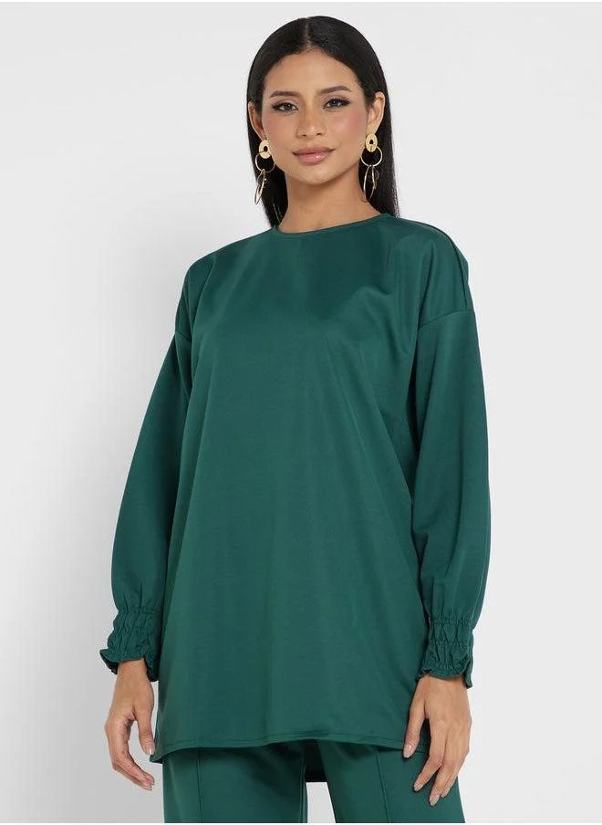 Refka by modanisa Crew Neck Top And High Waist Pants