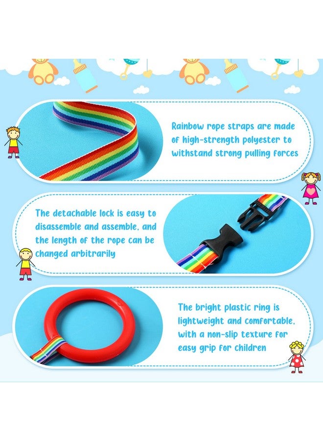 Shappy 6 Pcs Walking Rope for Preschool with Handles Preschool Rope for Walking in Line Colorful Outdoor Safety Daycare Rope for Kids Children Toddlers Schools Teachers Kindergarten(Red Yellow Green) - Image 2