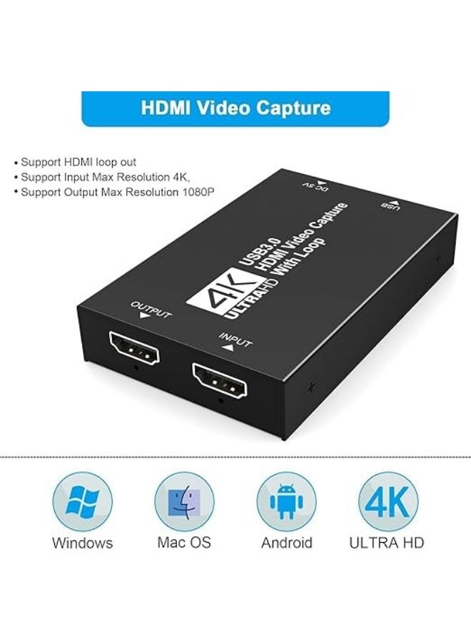 4K HDMI to USB 3.0 Video Capture Card, 1080P 60FPS HDMI Capture Device for Streaming, Recording and Gaming - Image 2