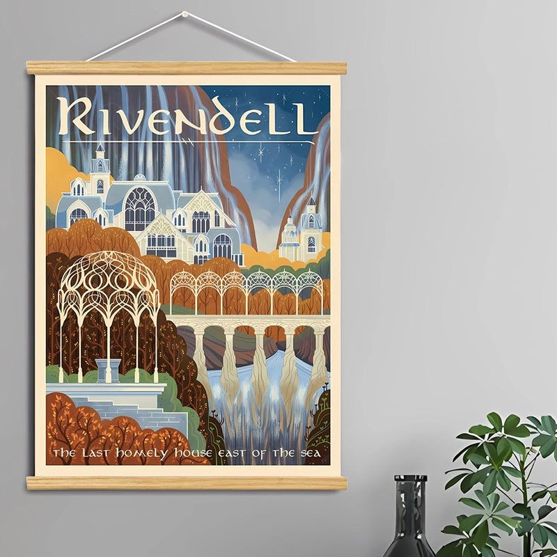 Meksular Middle Earth Landscape Wall Art Prints Canvas Paintingfantasy Posters  Wall Pictures  For Travel Gift  Canvas Art With Frames  For Office Home Decor Bedroom Living Room Decor.(16L X 12W) - Image 2