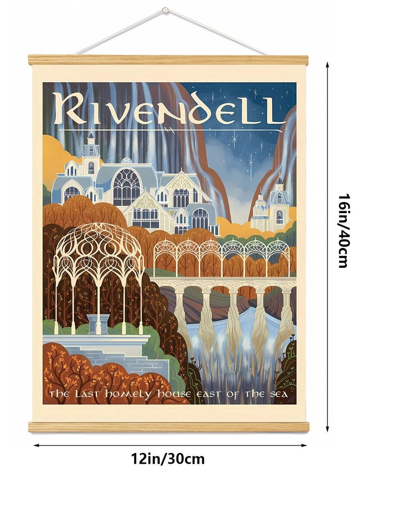 Meksular Middle Earth Landscape Wall Art Prints Canvas Paintingfantasy Posters  Wall Pictures  For Travel Gift  Canvas Art With Frames  For Office Home Decor Bedroom Living Room Decor.(16L X 12W) - Image 4