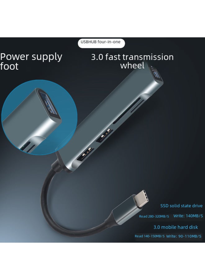 نيوترل ملحق USB 3.0 مقسم بخمس منافذ - محور نوع C من سبائك الألومنيوم - محور توسيع خارجي للحاسوب - Image 3