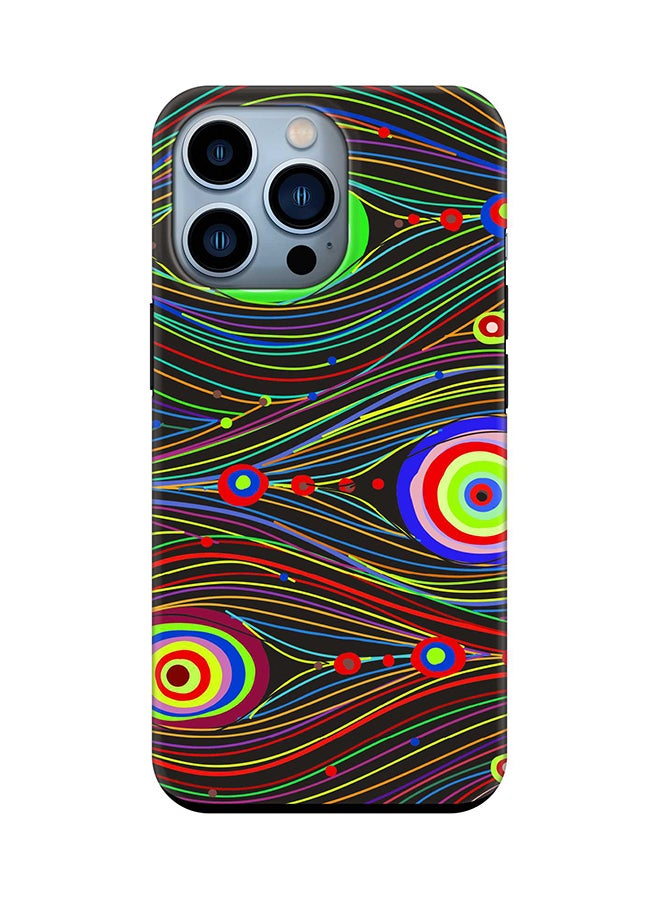 Stylizedd Tough Pro Series Case for Apple iPhone 14 Pro Dual Layer hybrid PC & TPU Customized Mobile Cover Shield with inner TPU protection Matte Finish - Peacock Eyes