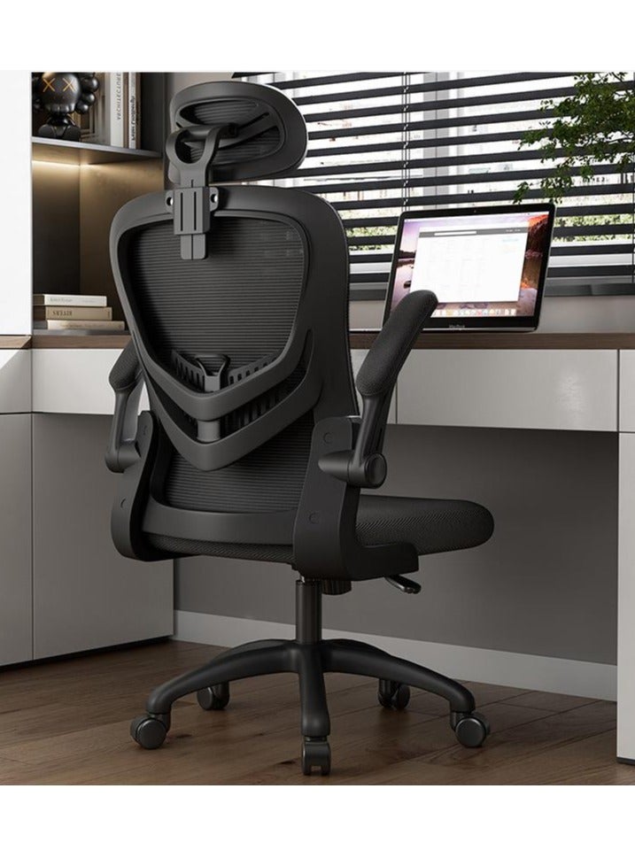 Golden Office Chair Ergonomic Desk Chair, High Back Gaming Chair, Big and Tall Reclining chair Comfy Home Office Desk Chair Lumbar Support Breathable Mesh Computer Chair Adjustable Armrests(V3-Black) - Image 4
