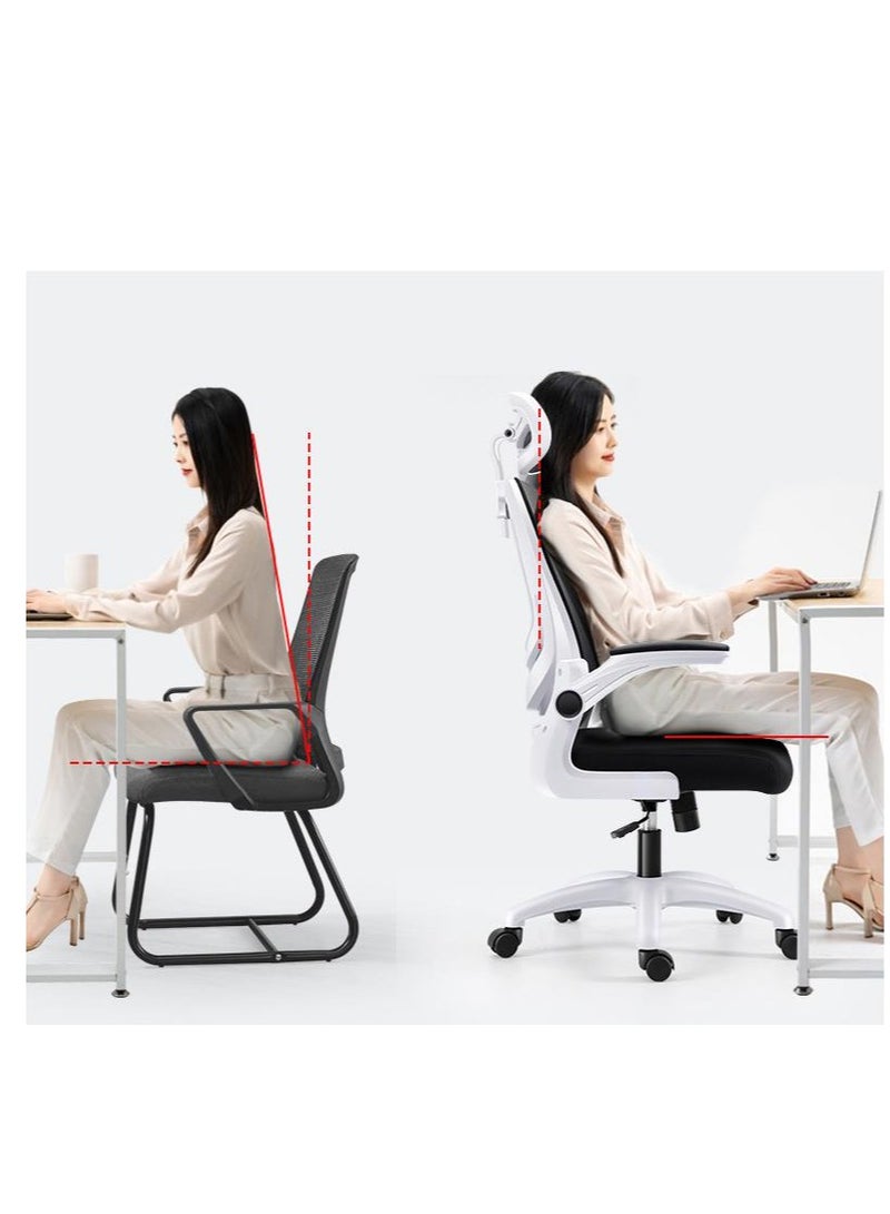 Golden Office Chair Ergonomic Desk Chair, High Back Gaming Chair, Big and Tall Reclining chair Comfy Home Office Desk Chair Lumbar Support Breathable Mesh Computer Chair Adjustable Armrests(V3-Black) - Image 5