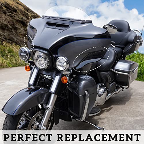 VEISUTOR فيزوتور درع هوائي قابل للتعديل للدراجة النارية مع أجنحة جانبية وزجاج أمامي قابل للتعديل للدراجة هارلي ديفيدسون إليكترا جلايد ستريت جلايد ترايك 2014-2024 - Image 2
