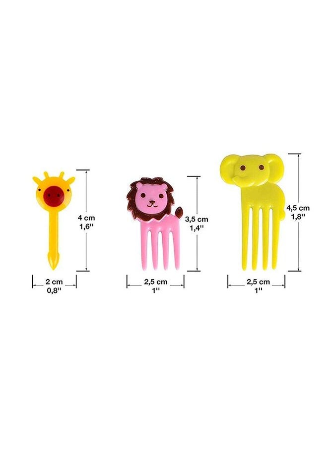 Generic 50-Piece Animal Fruit Forks for Baby Mini Cute Cartoon Toothpick Plastic Sticks Decor for Kids Multicolor  - Image 2