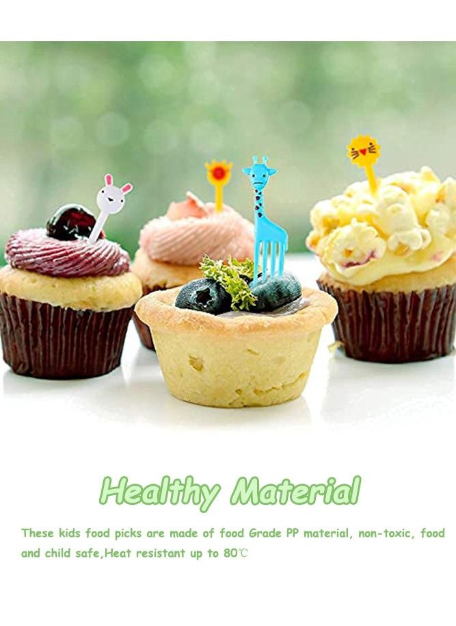 Generic 50-Piece Animal Fruit Forks for Baby Mini Cute Cartoon Toothpick Plastic Sticks Decor for Kids Multicolor  - Image 5