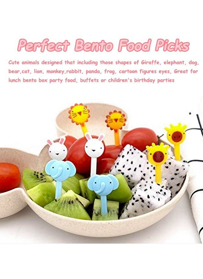 Generic 50-Piece Animal Fruit Forks for Baby Mini Cute Cartoon Toothpick Plastic Sticks Decor for Kids Multicolor  - Image 4