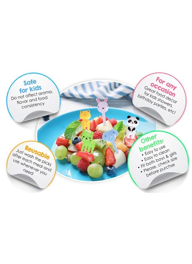 Generic 50-Piece Animal Fruit Forks for Baby Mini Cute Cartoon Toothpick Plastic Sticks Decor for Kids Multicolor  - Image 3